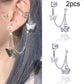 LATS Silver Color Leaves Clip Earrings for Women Men Creative Simple C Ear Cuff Non-Piercing Ear Ear Clip Set Trend Jewelry Gift